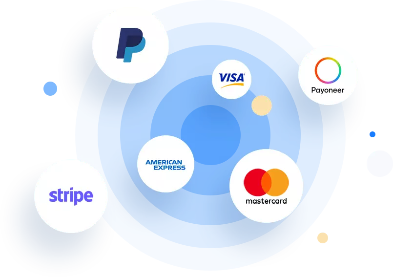 présentation des différents moyens de paiements du logiciel de réservation en ligne (visa, paypal, mastercard...etc)
