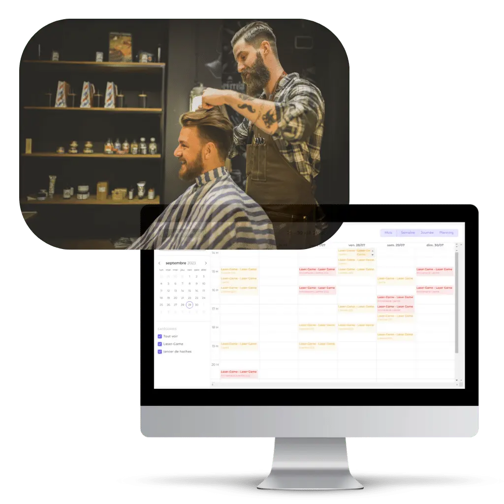 présentation du logiciel de réservation pour barbier