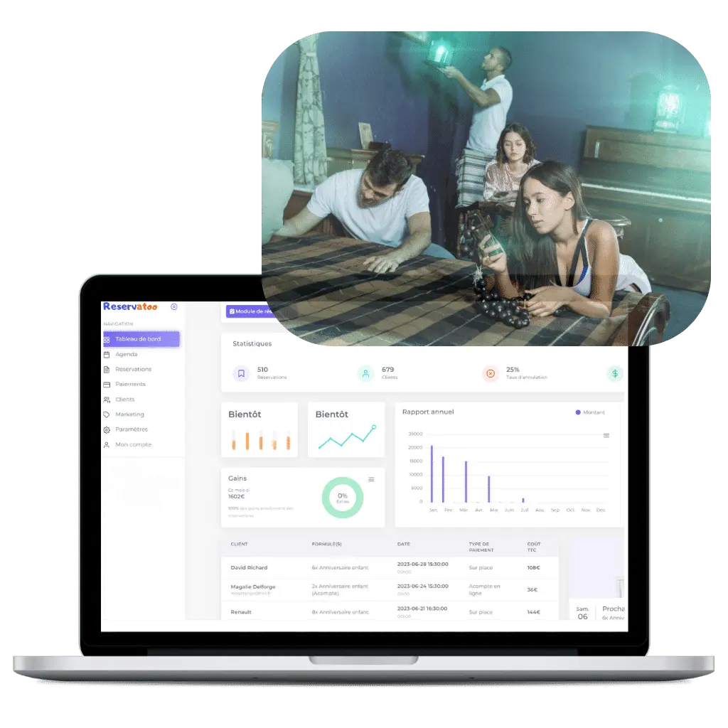 logiciel de réservation en ligne pour Escape Game